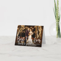 Best Day Ever Elegant Photo Wedding Thank You