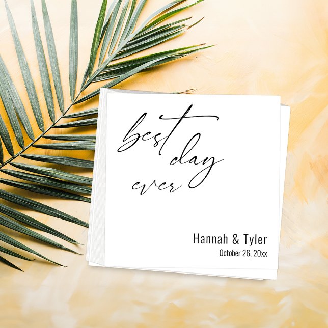 Best Day Ever Elegant Simple Wedding Napkin (Creator Uploaded)