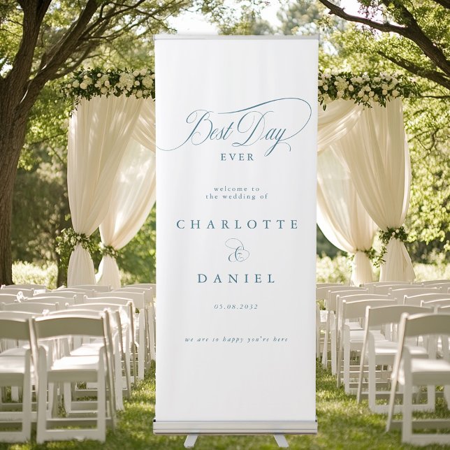 BEST DAY EVER!  Elegant, Wedding Banner (BEST DAY EVER! Elegant, Wedding Banner with your names, date, text. Elegant, modern, minimal.)
