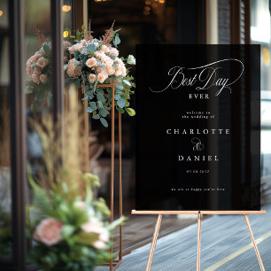 BEST DAY EVER!  Elegant, Wedding Banner Acrylic Sign