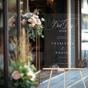 BEST DAY EVER!  Elegant, Wedding Banner Acrylic Sign
