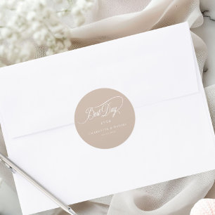 BEST DAY EVER!  Elegant, Wedding  Classic Round Sticker
