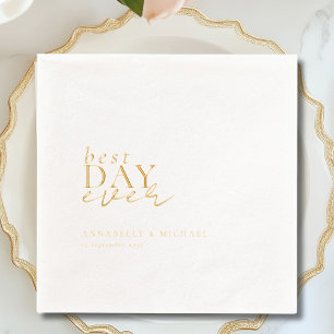 Best Day Ever Foil Wedding Foil Napkins