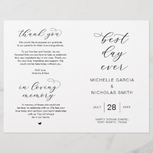 Best Day Ever, Foldable Wedding Programs