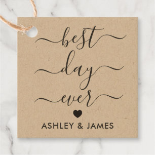 Best Day Ever Gift Tags, Wedding Gift Tags, Kraft Favour Tags