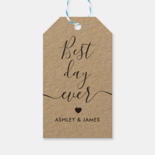 Best Day Ever Gift Tags, Wedding Gift Tags, Kraft Gift Tags