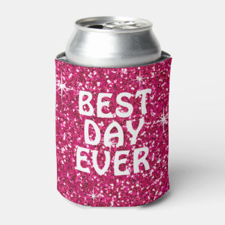 BEST DAY EVER | glitter fuchsia Can Cooler