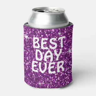 BEST DAY EVER glitter purple Can Cooler