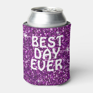 BEST DAY EVER | glitter purple Can Cooler