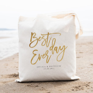 Best day ever, Gold Personalised Welcome Tote Bag