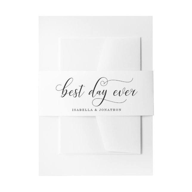 "Best Day Ever" Invitation Belly Band (Front Example)