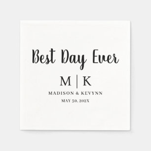 Best Day Ever Minimal and Chic Wedding Napkins