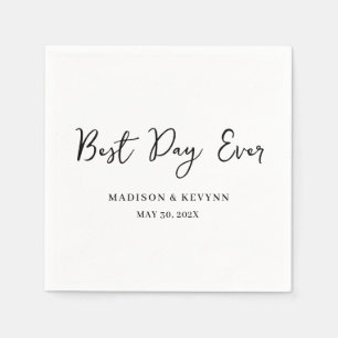Best Day Ever Minimal and Chic Wedding Napkins