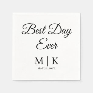 Best Day Ever Minimal and Chic Wedding Napkins