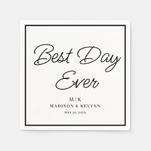 Best Day Ever Minimal and Chic   Wedding Napkins