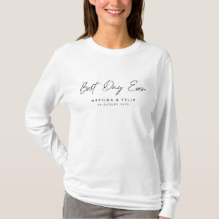 Best Day Ever Minimalist Clean Simple Wedding Day T-Shirt