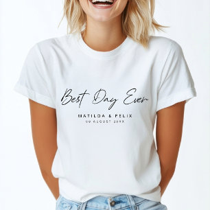Best Day Ever Minimalist Clean Simple Wedding Day T-Shirt