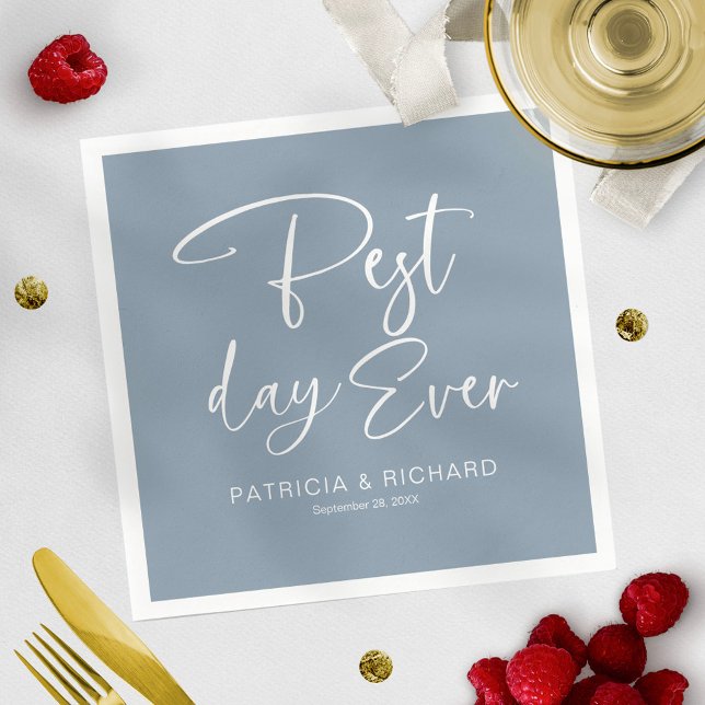 Best Day Ever Modern Calligraphy Wedding  Napkin (Creator Uploaded)