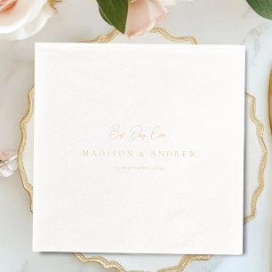 BEST DAY EVER! Modern Minimal Wedding Foil Napkins