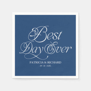 Best Day Ever Modern Minimalist Wedding Napkin