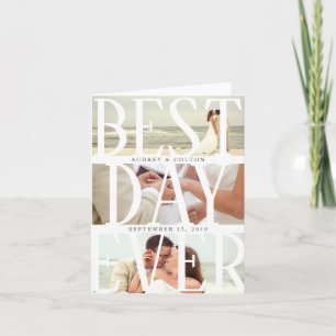 Best Day Ever Modern Photo Wedding Thank You Card