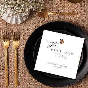 Best Day Ever Monarch Butterfly Bridal Shower Napkin
