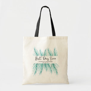 Best Day Ever Personalised Beach Wedding Tote Bag