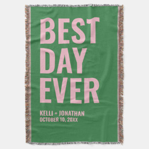 Best Day Ever Personalised Wedding Blanket Gift