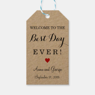 Best Day Ever Personalised Wedding Favour Tags