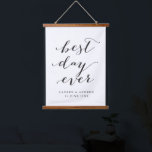 Best Day Ever Personalised Wedding Gift Hanging Tapestry<br><div class="desc">A lovely wedding gift for newly weds featuring the phrase "best day ever" in black modern calligraphy font, personalised with the name of the happy couple underneath.</div>
