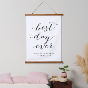 Best Day Ever Personalised Wedding Gift Hanging Tapestry