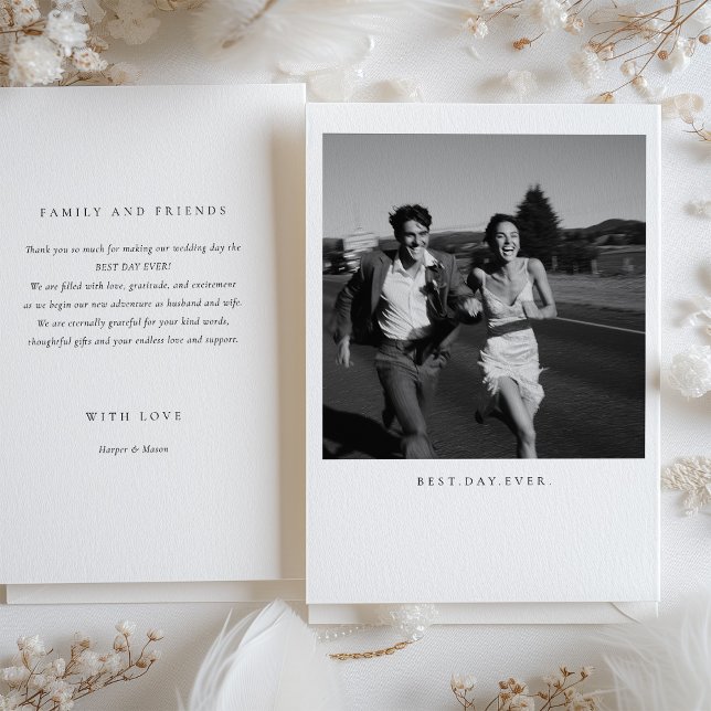 "Best Day Ever" Photo Wedding Thank You Card (Creator Uploaded)