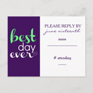 Best Day Ever Reply Card- CUSTOM RSVP Card
