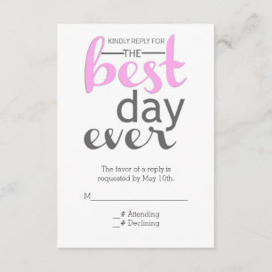 Best Day Ever RSVP Card