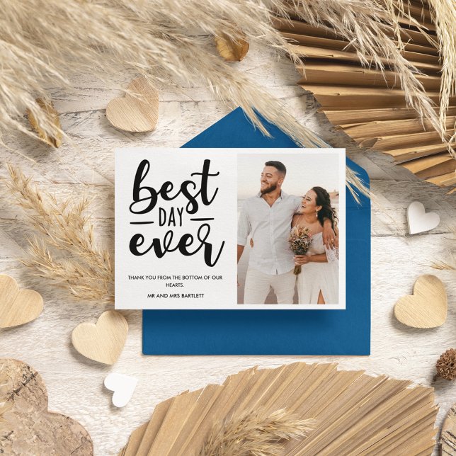 Best Day Ever Wedding Day Photo Thank You (Best Day Ever Wedding Day Photo Thank You Card)