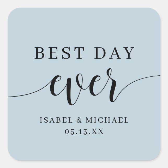 Best Day Ever Wedding Favour Labels (Front)