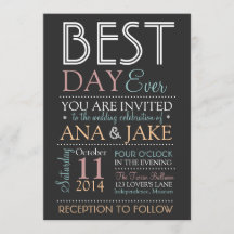 BEST DAY EVER Wedding Invitation- COLORFUL Edition