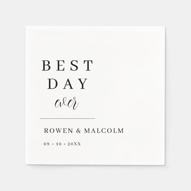 Best Day Ever Wedding Napkin (Front)
