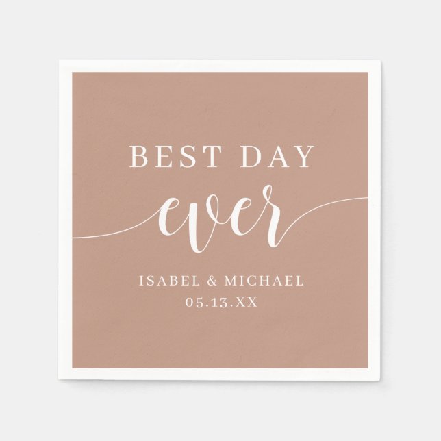 Best Day Ever Wedding Napkins (Front)