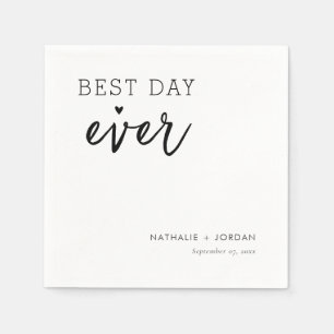 Best Day Ever Wedding Napkins Personalised Elegant