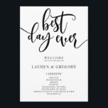 Best Day Ever Wedding Order of Ceremony Programme<br><div class="desc">This program starts with the words "best day ever" as a fun way to start off your wedding. Let your guests know the important information at your ceremony in a fun program.</div>