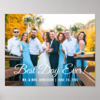 Best Day Ever Wedding Photo Poster