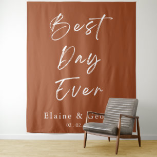 Best Day Ever Wedding Photo Prop Backdrop Tapestry