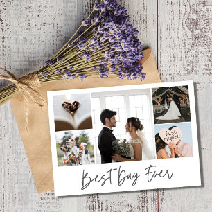 Best Day Ever Wedding Photo Thank You Card