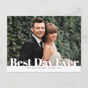 BEST DAY EVER, wedding photo thank you card