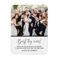 Best Day Ever Wedding Photo Thank You Magnet