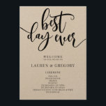 Best Day Ever Wedding Program Fan Programme<br><div class="desc">This program starts with the words "best day ever" as a fun way to start off your wedding. Let your guests know the important information at your ceremony in a fun program.</div>