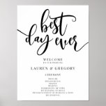 Best Day Ever Wedding Program Welcome Sign<br><div class="desc">This program starts with the words "best day ever" as a fun way to start off your wedding. Let your guests know the important information at your ceremony in a sign that welcomes guests to your wedding.</div>