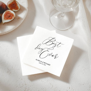 Best Day Ever Wedding Reception Chic Script Napkin