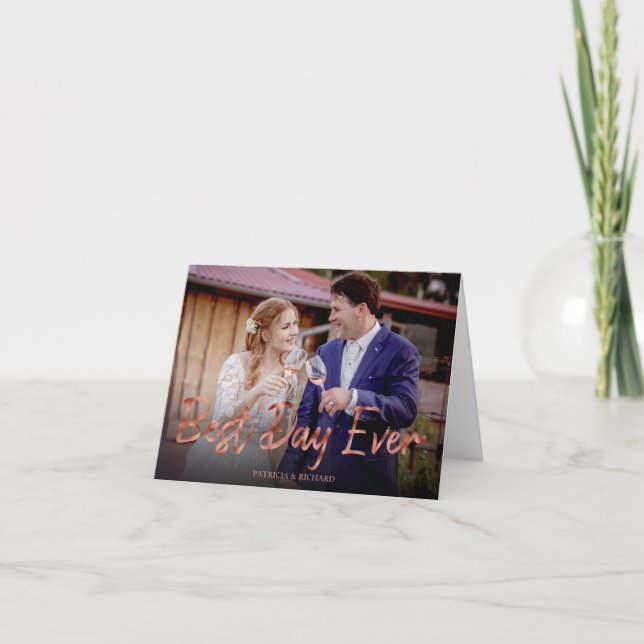 Best Day Ever Wedding Thank You Photo (Front)